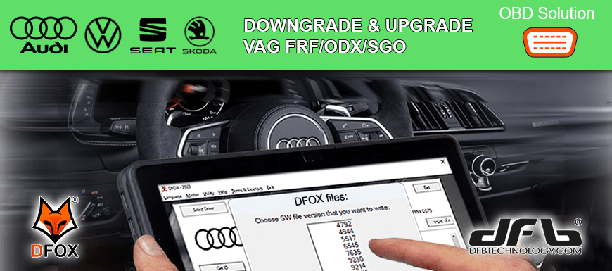 Nuove funzioni Upgrade/Dowgrade file FRF/ODX/SGO per gruppo VAG
